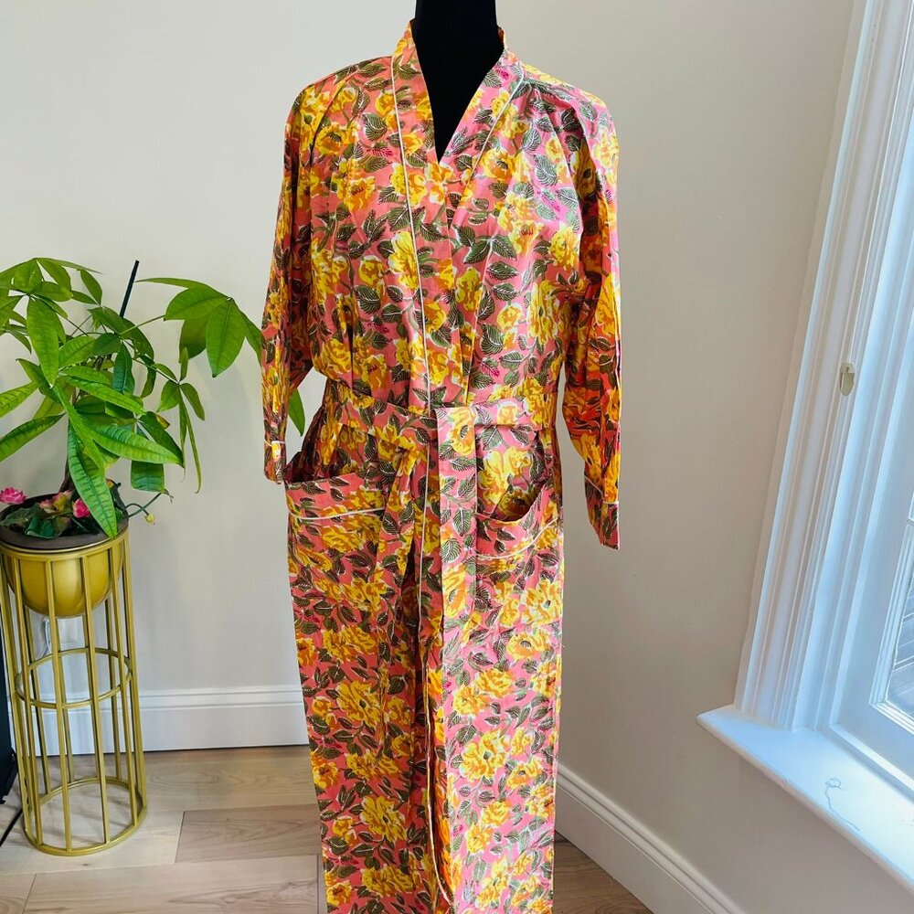 BRAND NEW Block print Robes Cotton Kimono Robe Kimono Robes Dressing Gown